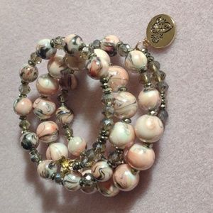 Peachy memory wire bracelet